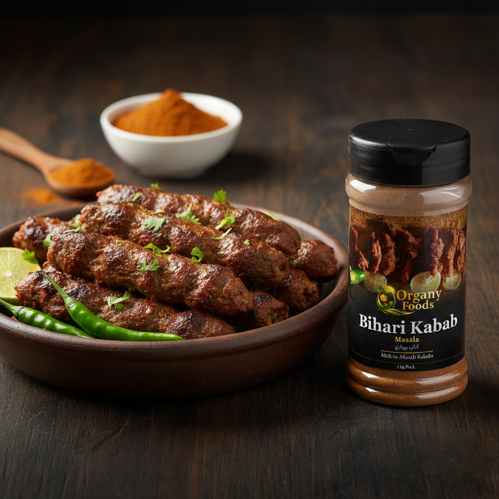 Organyfoods Bihari Kabab Masala – Authentic Smoky BBQ Spice Blend