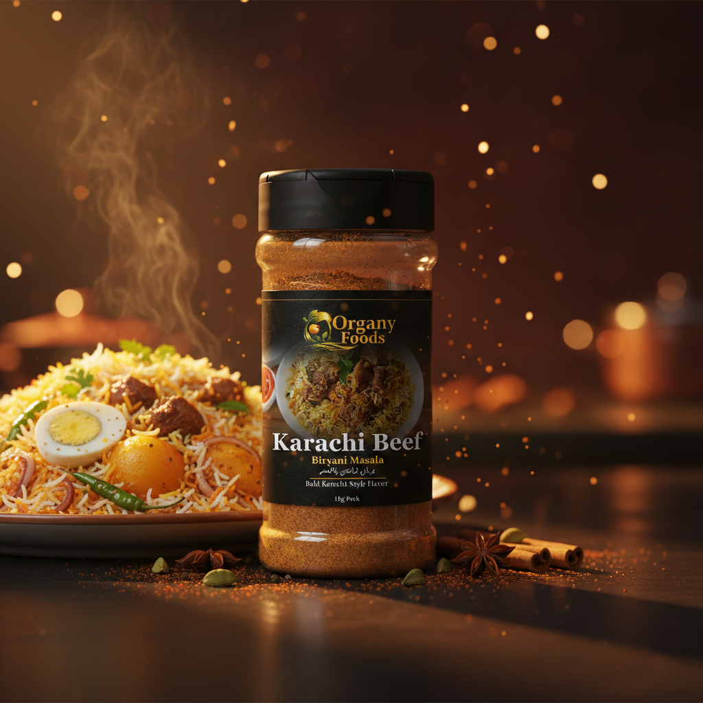 Organyfoods Karachi Beef Biryani Masala – Authentic Street-Style Flavor